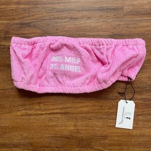 Fashion Brand Company - Pink 99% MILF 3% ANGEL Velour Tube Top - XL - NWT